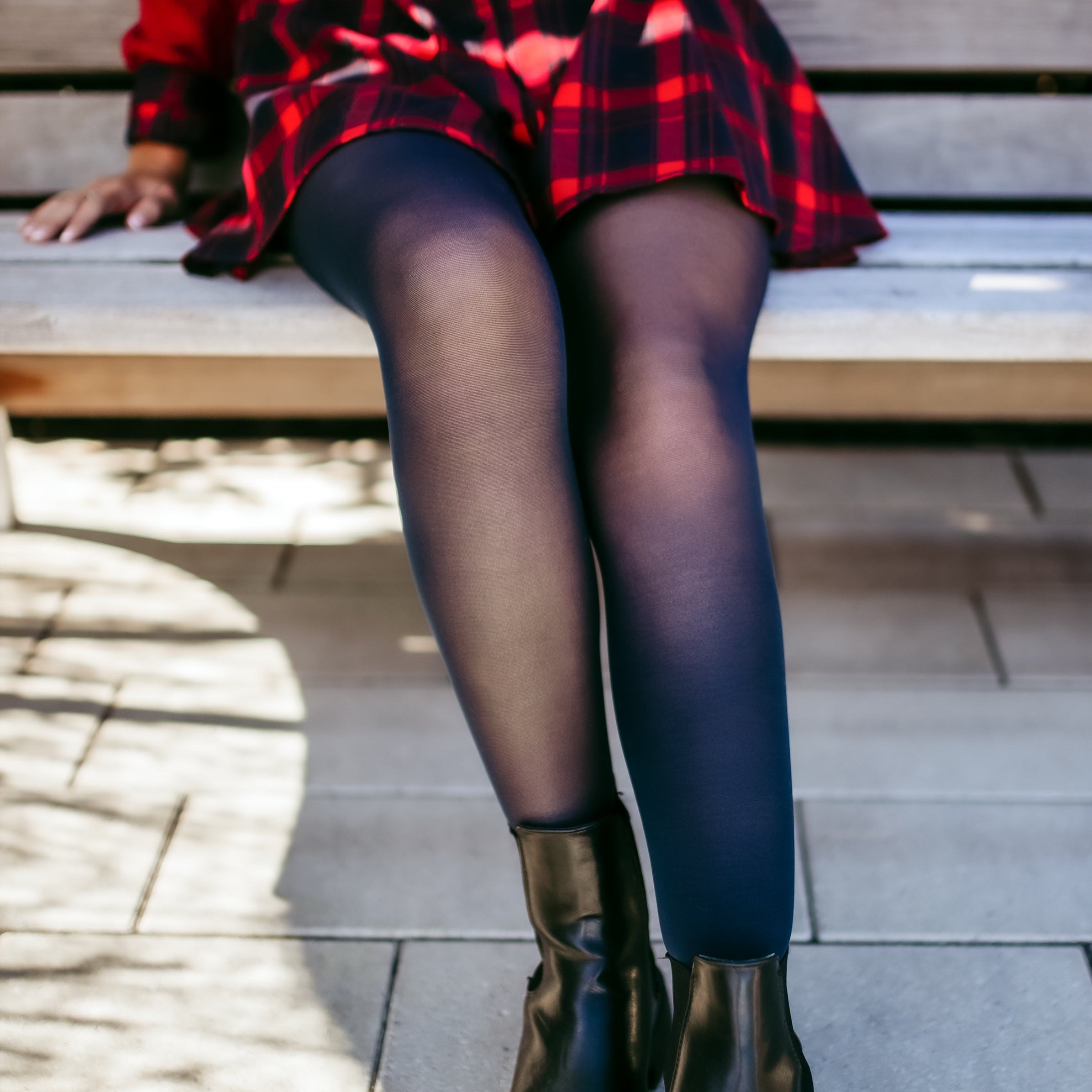 Anna ethically made navy blue sheer tights by Miss Lala