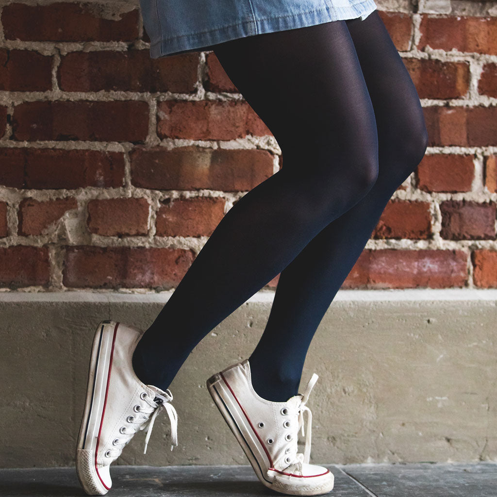 Albertina recycled polyamide blue navy semi-opaque tights by Miss Lala
