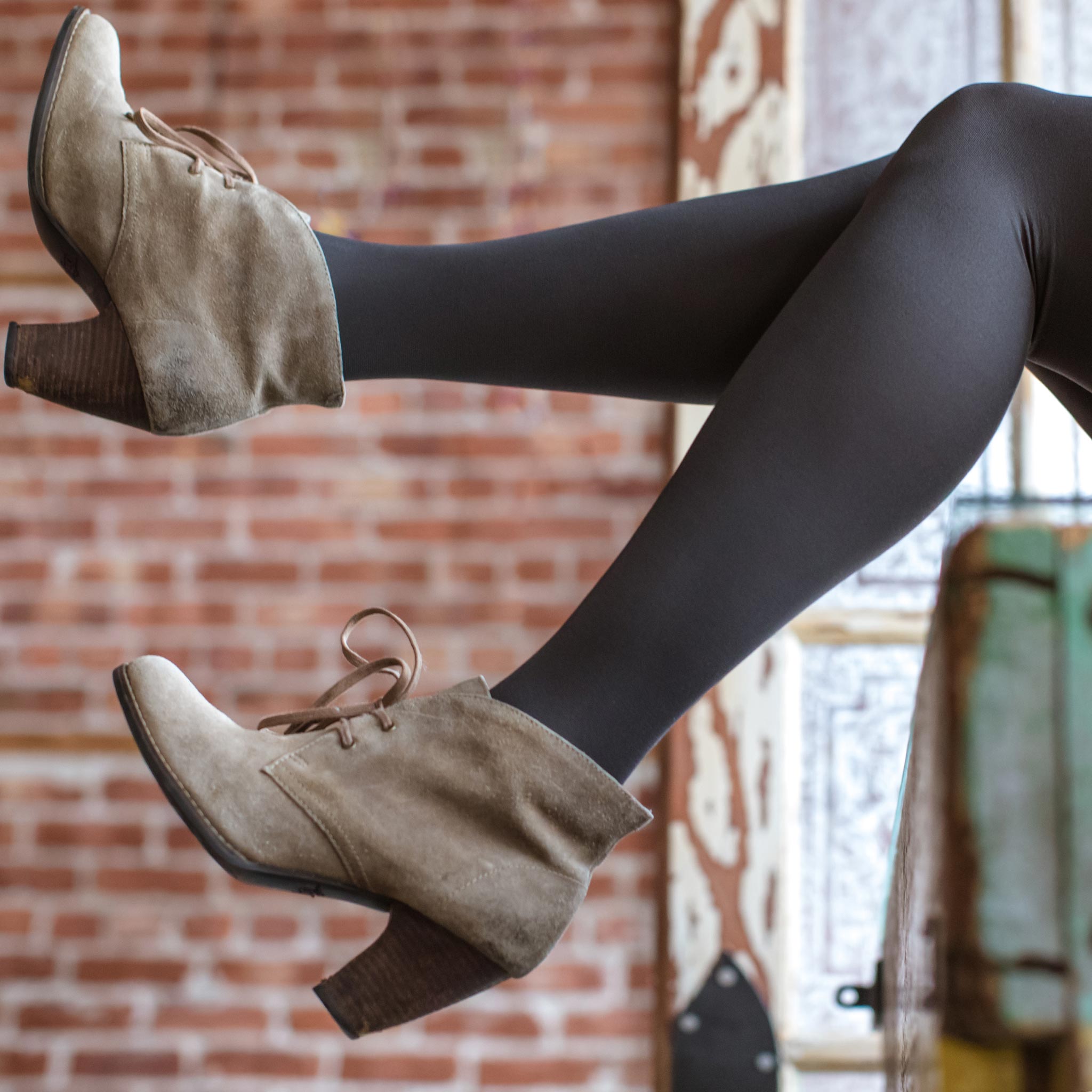 Josephine recycled polyamide gray opaque tights by Miss Lala