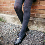 Laura Ethically Made Cable Knit Cotton Tights - Gray – Miss Lala