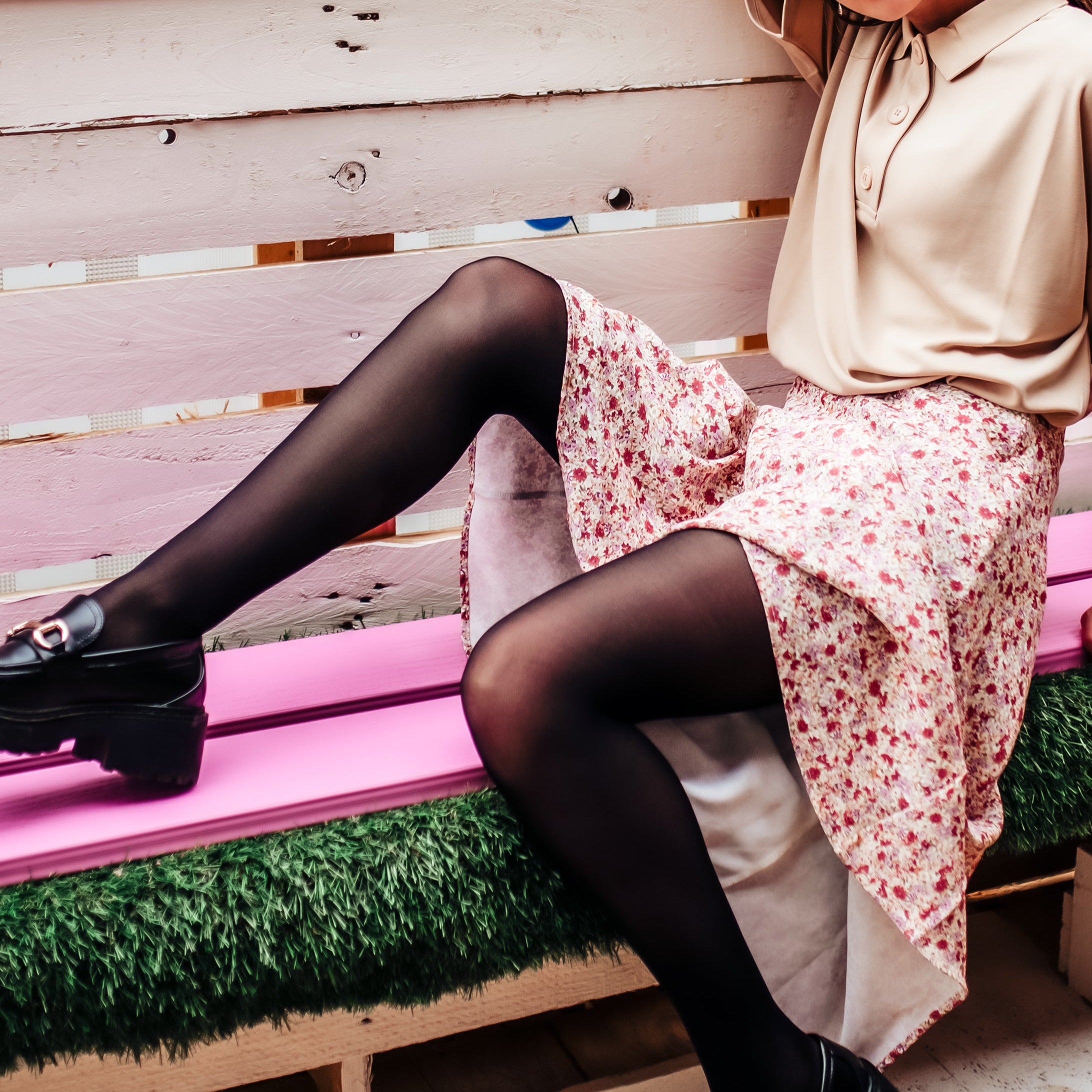 Anna ethically made black sheer tights by Miss Lala