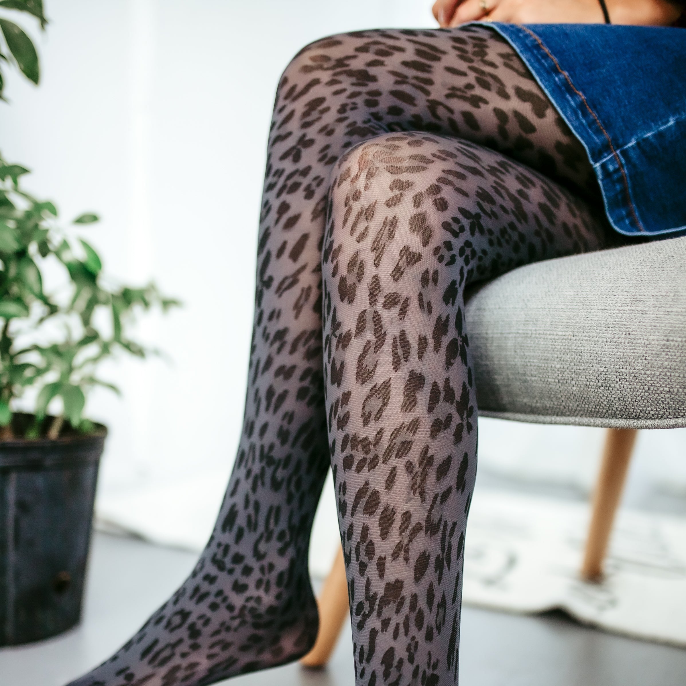 Lexi Leopard Footless Tights  Lace tights, Tights, Womens tights