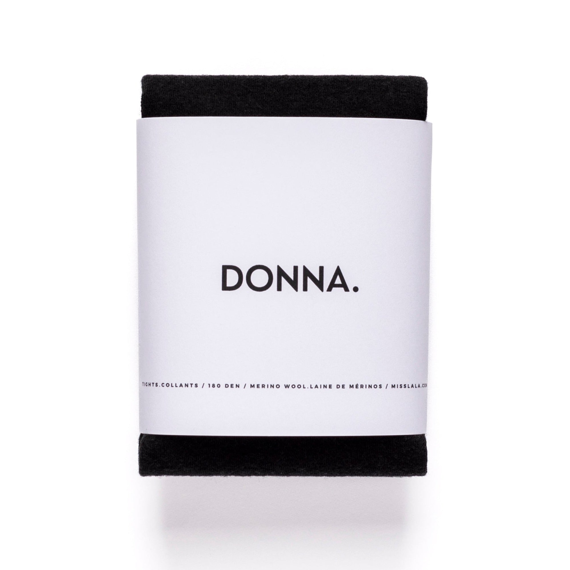 Donna black ethically made viscose and merino wool tights by Miss Lala